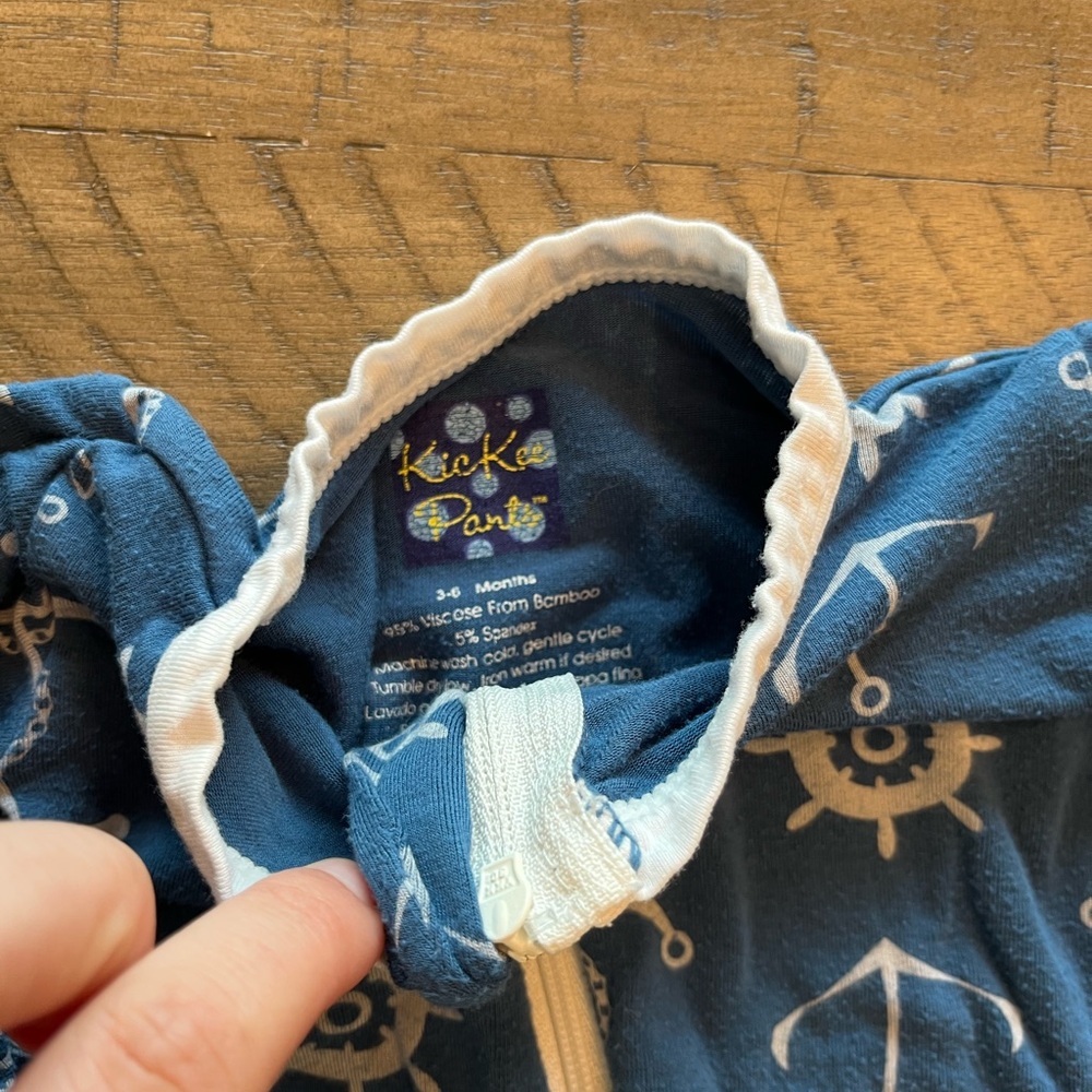 Kickee Pants Nautical Blue Kids One Piece - Picture 3 of 3